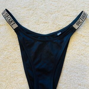 Victoria's Secret Black Bikini Bottom with Rhinestone Detail
